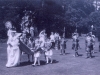 pretend Queen with entourage